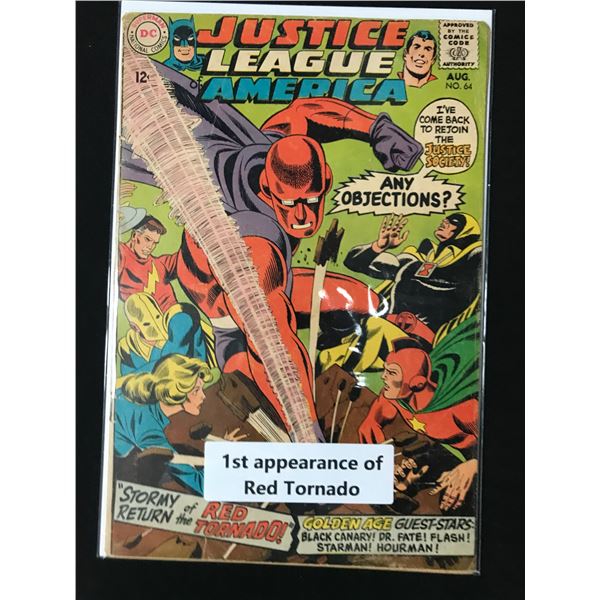 DC COMICS JUSTICE LEAGUE OF AMERICA NO.64 (1ST APPEARANCE RED TORNADO)