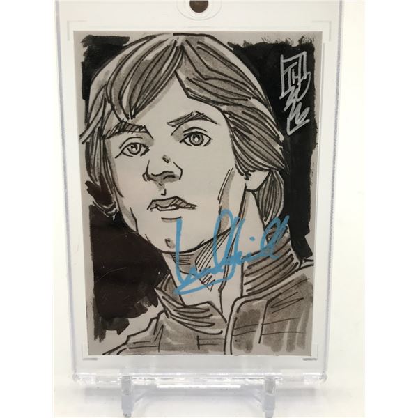 1 OF 1 TOM HODGES ORIGINAL SKETCH CARD SIGNED BY TOM HODGES AND MARK HAMILL