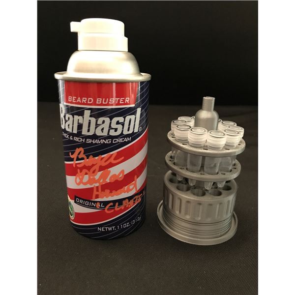 BRYCE DALLAS HOWARD SIGNED BARBASOL SHVING CREAM PROP (WWOC COA)