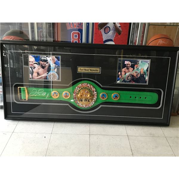 FLOYD MONEY MAYWEATHER SIGNED AND CUSTOM GRAMED WBC BELT (JSA COA)