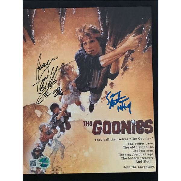 SEAN ASTIN AND COREY FELDMAN SIGNED GOONIES 8 X 10 (WWOC COA)