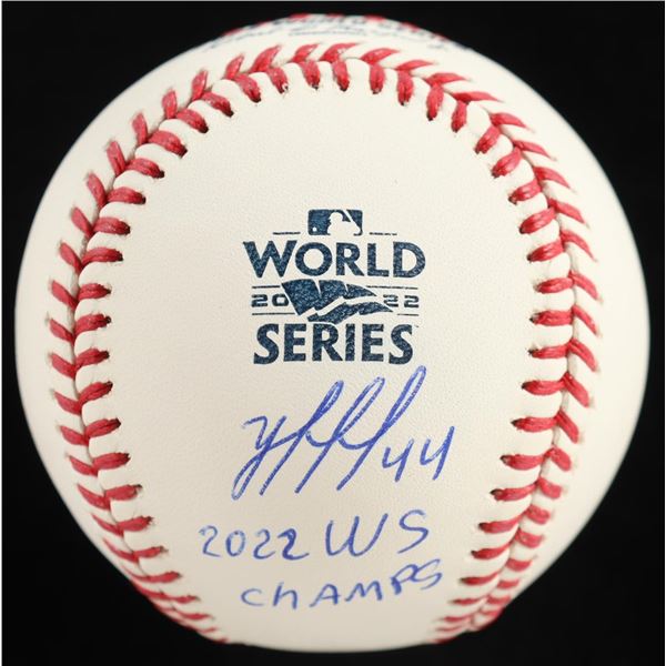 YORDAN ALVAREZ SIGNED AND INSCRIBED "2022 WS CHAMPS" BASEBALL - BECKETT COA