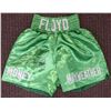 Image 1 : FLOYD MAYWEATHER SIGNED GREEN BOXING SHORTS - BECKETT COA