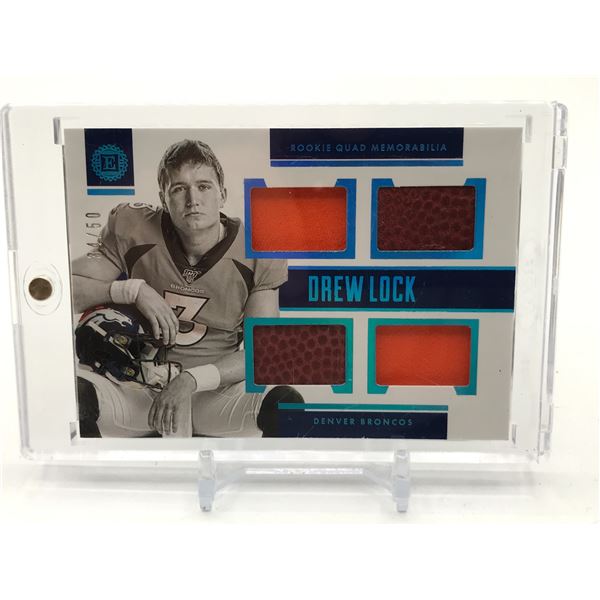 2019 PANINI ENCASED DREW LOCK ROOKIE PATCH 34/50