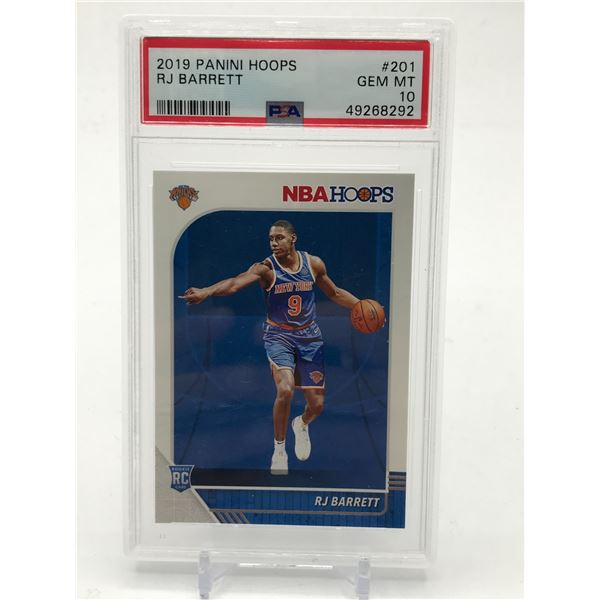2019 PANINI HOOPS RJ BARRETT ROOKIE CARD (PSA 10)