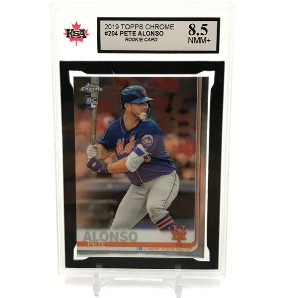 2019 TOPPS CHROME PETE ALONSO ROOKIE CARD (KSA 8.5)