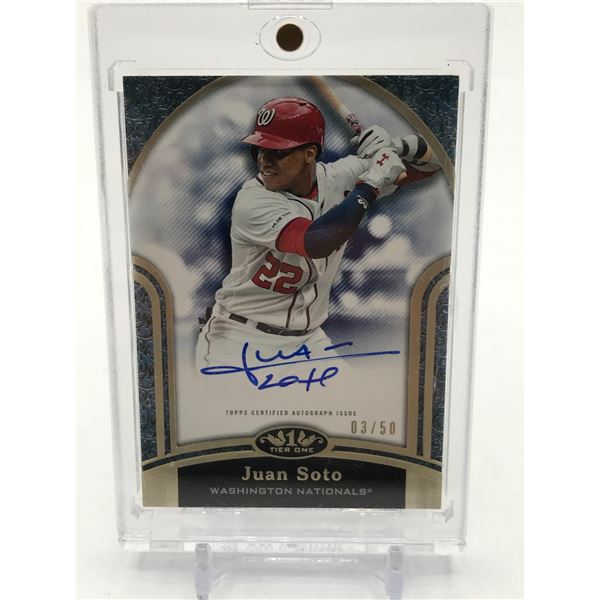 2020 TOPPS TIER ONE JUAN SOTO AUTO 3/50