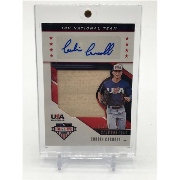 2019 PANINI USA BASEBALL CORBIN CARROLL ROOKIE PATCH AUTO 19/49