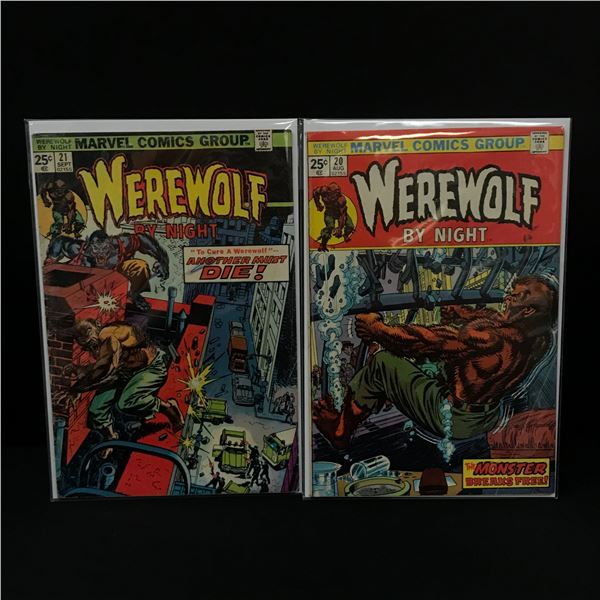 LOT OF 2 WEREWOLF BY NIGHT COMICS #20 - #21 - MARVEL COMICS