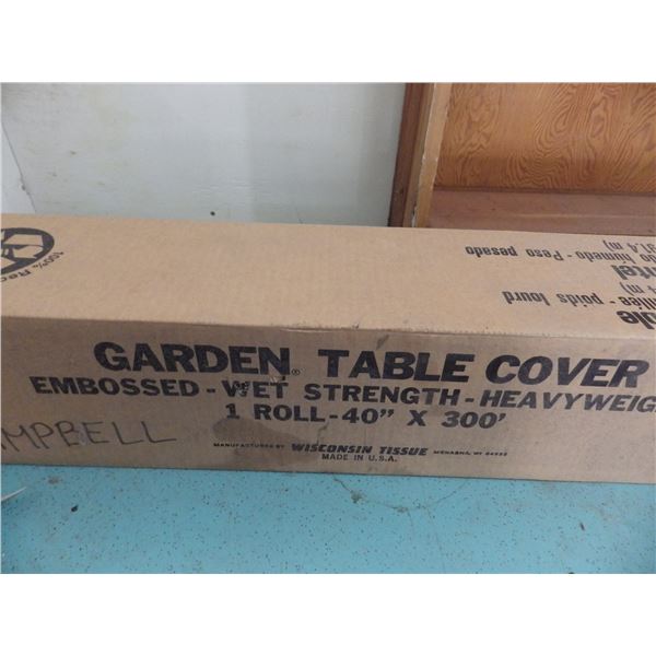 part roll of garden table cover