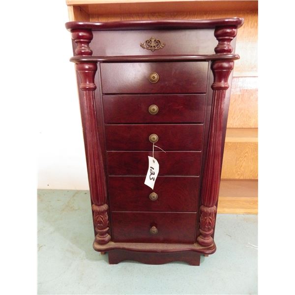 jewelry Cabinet mostly Avon and costume jewelry no legs for cabinet