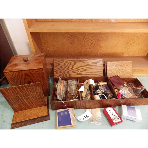 wood jewelry boxes with costume jewelry
