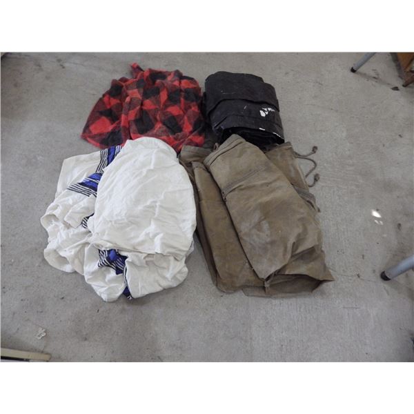 tarps and blankets could be used for pinting drop cloths