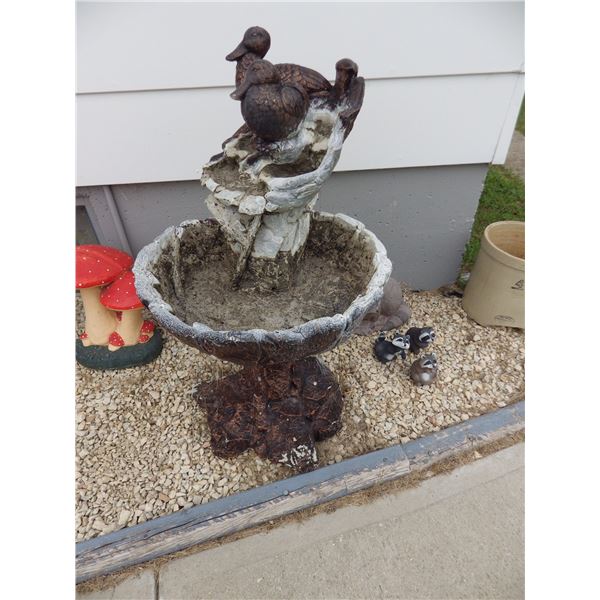 decorative yard fountain duck theme
