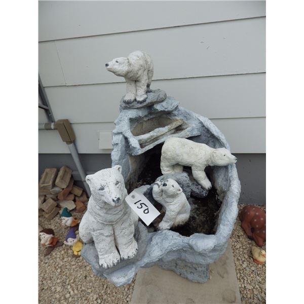 decorative yard fountain Polar bear theme