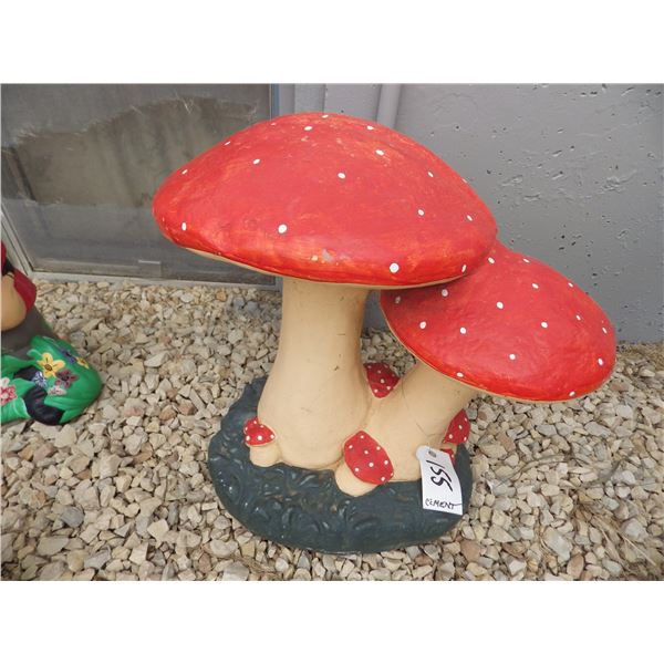 mushroom lawn ornament made of cement