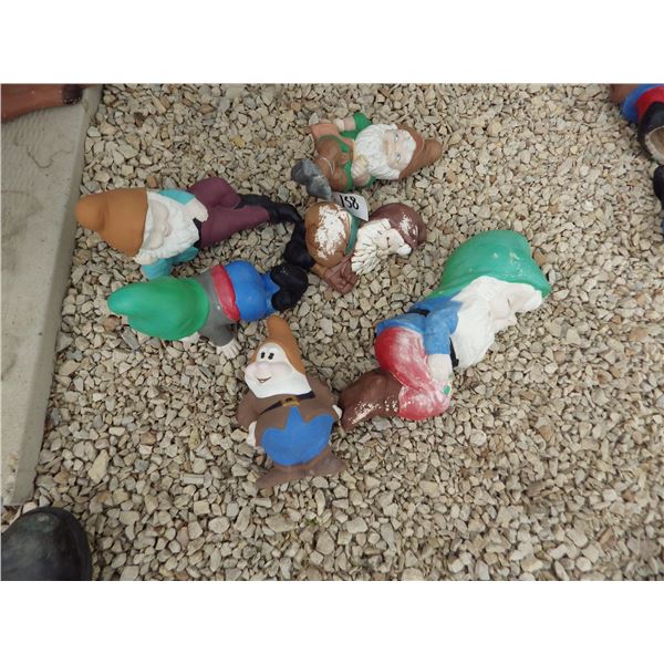 6 ceremic elves yard ornaments