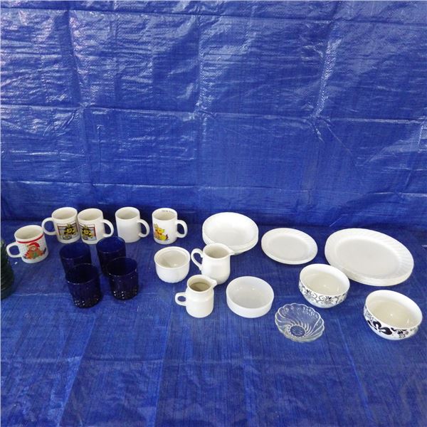 corelle dishes and miscellaneous mugs etc