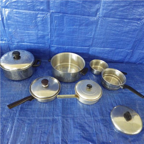 lot of assorted pots and pans