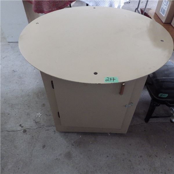 round table has heavy metal top