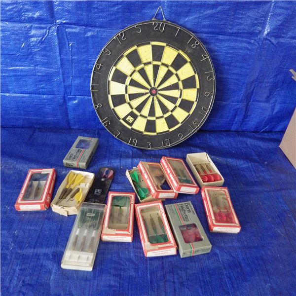 dart board and darts