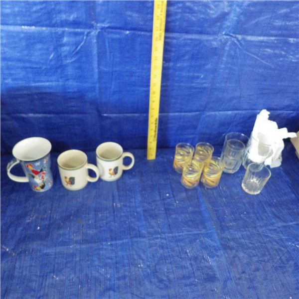Assorted mugs and glasses