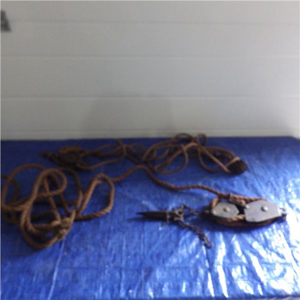 Lot of 2 rope fencing wire stretchers
