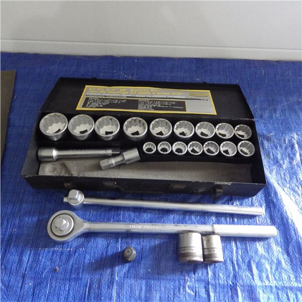 three quarter inch Drive socket set with some extras