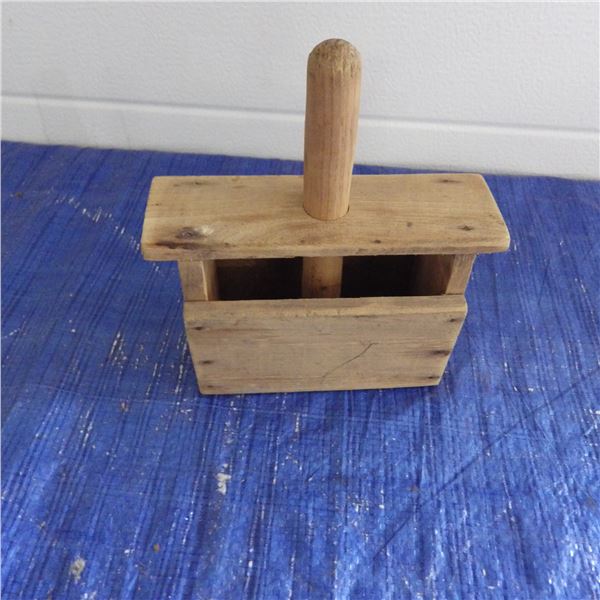 Vintage wood butter press