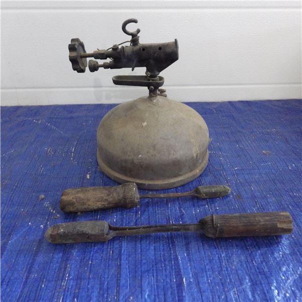 Vintage blowtorch and soldering irons