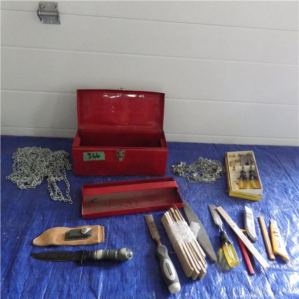 Tool box with Wood  chisels ETC
