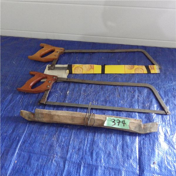 game meat saws and home built wood game hanger