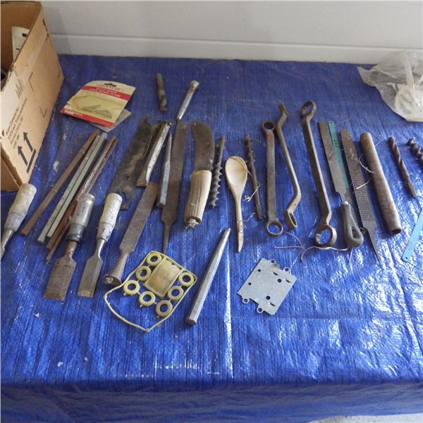 chisels, wrenches, drill bits, etc