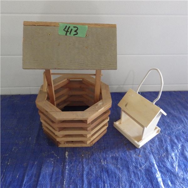Small decorative wishing, bird seeder And Hummingbird feeder