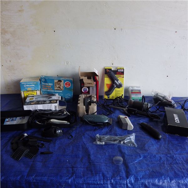 Personal grooming items and glue gun etc