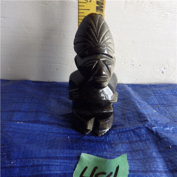 Aztec sculpture figurine probably from Black Obsidian stone