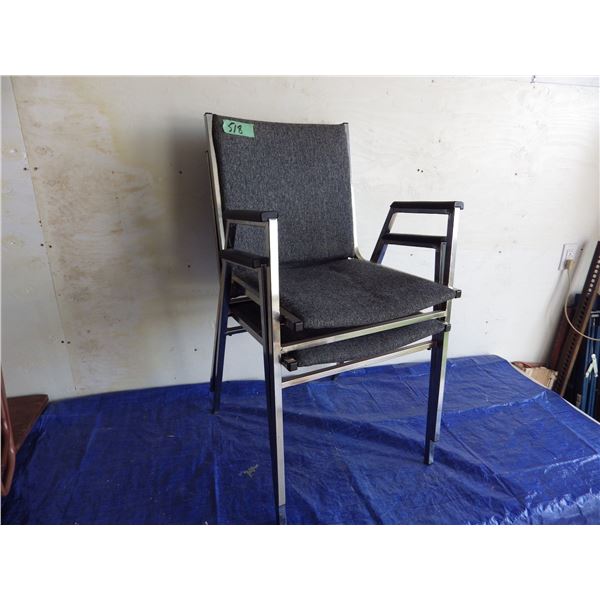 2 stacking chrome chairs