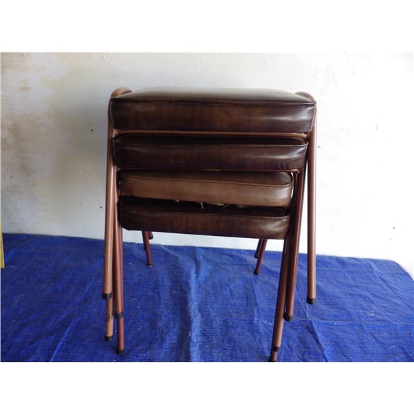 4 stacking stools and footstool