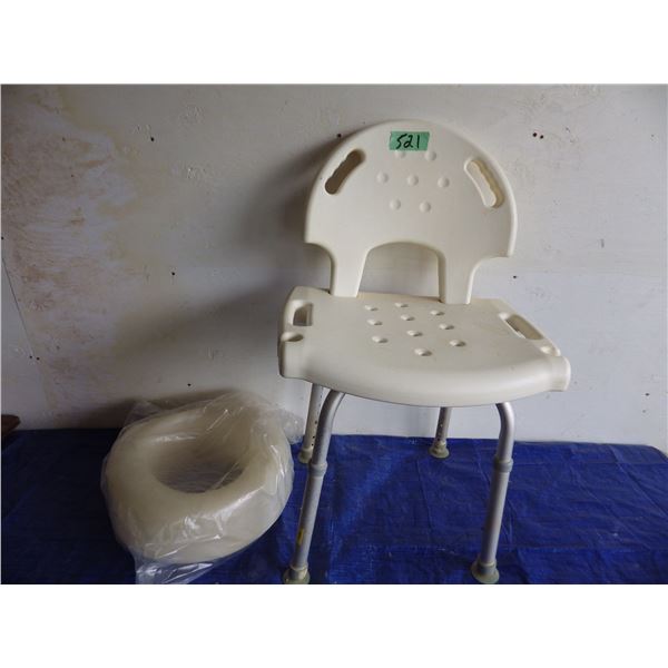 Assisted living bath chair and toilet seat riser