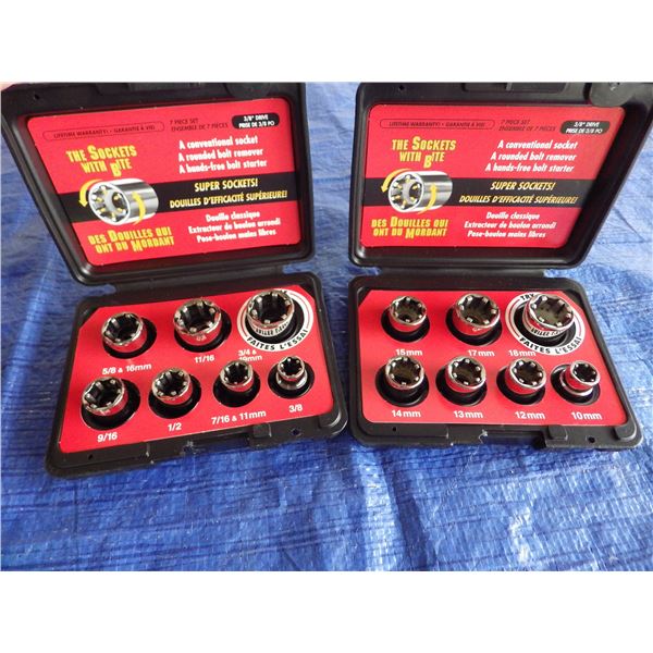 Lot of 2 super socket sets - SAE & metric