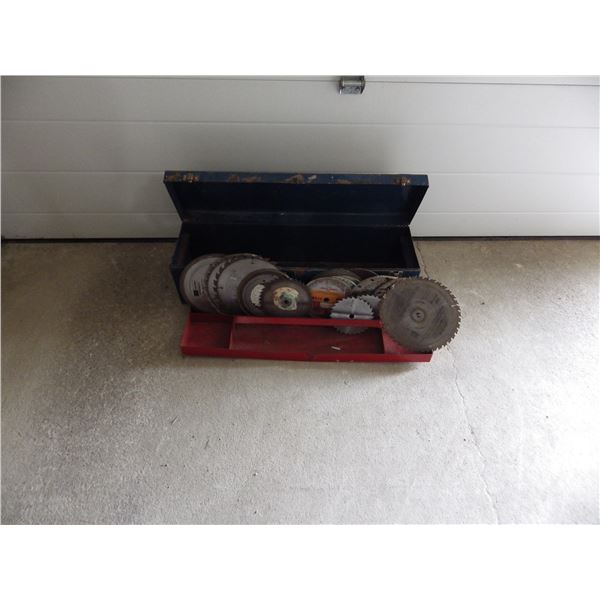 Metal Toolbox with saw blades
