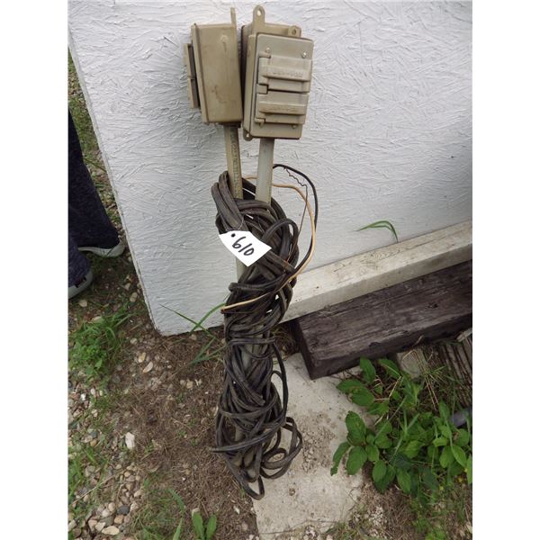 Outdoor electrical boxes and wire
