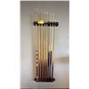 Image 1 : WALL MOUNT POOL CUE RACK WITH 8 CUES
