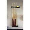 Image 1 : WALL MOUNT POOL CUE RACK WITH 6 CUES