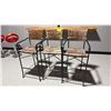 Image 1 : GROUP OF 3 BLACK METAL FRAME WITH RATTAN BAR STOOLS