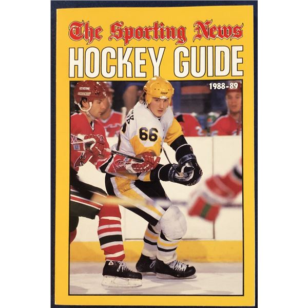 1988-89 NHL SPORTING NEWS OFFICIAL GUIDE - MARIO LEMIEUX (HOF) COVER