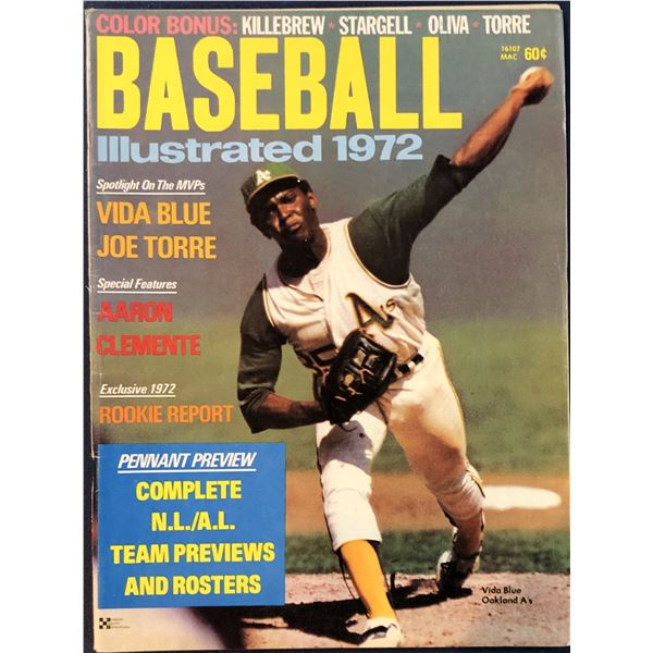 1972 BASEBALL ILLUSTRATED - VIDA BLUE (HOF) COVER