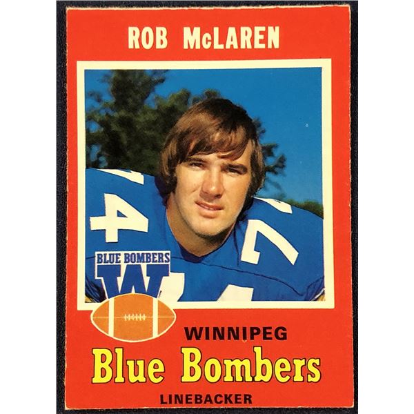 1971 O-PEE-CHEE CFL FOOTBALL ROB McLAREN