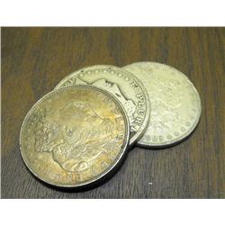 Lot of (3) Morgan Silver Dollars-