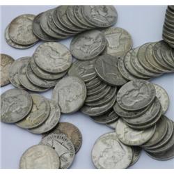 Lot of (5) Franklin Half Dollars